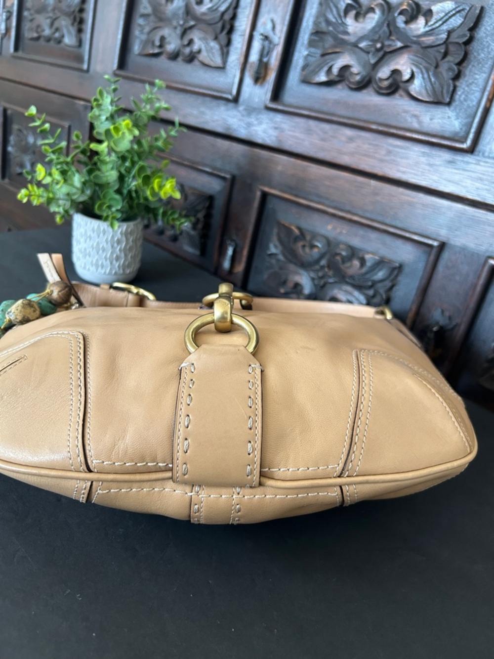 Y2K Vintage COACH Beige Hampton Soho Baguette Hobo Shoulder Bag - Picture 11 of 16